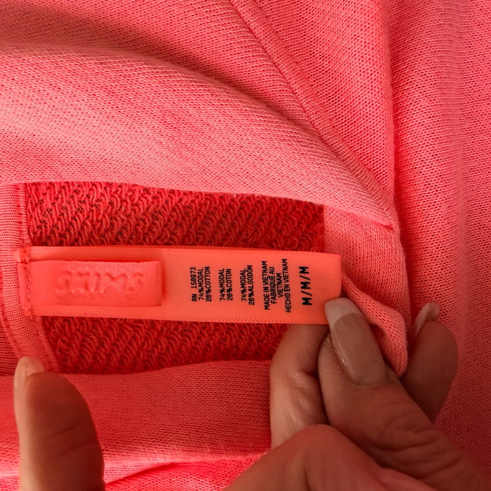 SKIMS Neon Pink Cropped Hoodie - Picture 5 of 7